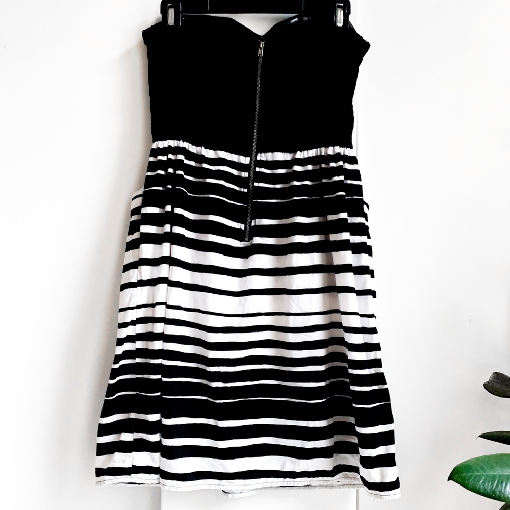 strapless dress w/pockets + striped skirt - Picture 4 of 6
